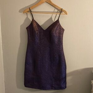 Topshop Shimmering Purple Mini Dress